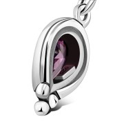 Rose Pink CZ Pear Shaped Ethnic Style Drop Hook Earrings, e177